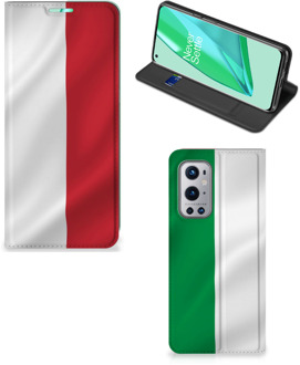 B2Ctelecom Smartphone Hoesje OnePlus 9 Pro Leuk Bookcase Italiaanse Vlag