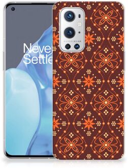 B2Ctelecom Smartphone hoesje OnePlus 9 Pro Leuk Case Batik Brown