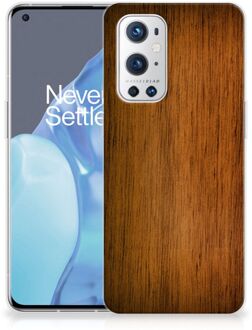 B2Ctelecom Smartphone hoesje OnePlus 9 Pro Leuk Case Super als Vaderdag Cadeaus Donker Hout