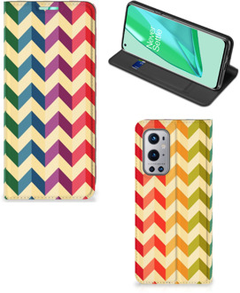 B2Ctelecom Smartphone Hoesje OnePlus 9 Pro Leuk Telefoonhoesje Zigzag Color