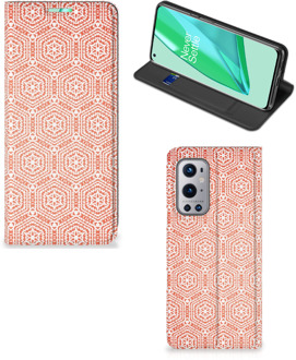 B2Ctelecom Smartphone Hoesje OnePlus 9 Pro Mobiel Hoesje Pattern Orange