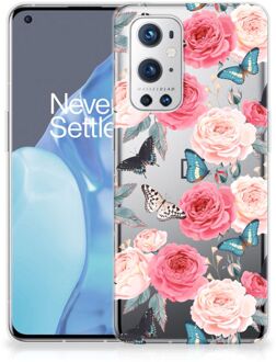 B2Ctelecom Smartphone hoesje OnePlus 9 Pro Telefoontas Butterfly Roses