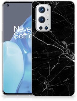 B2Ctelecom Smartphone hoesje OnePlus 9 Pro Transparant Hoesje Marmer Zwart