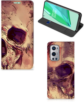 B2Ctelecom Smartphone Hoesje OnePlus 9 Pro Wallet Case Skullhead