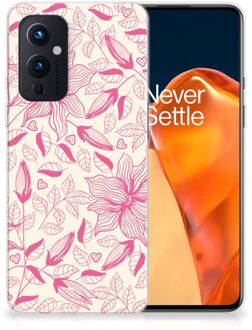 B2Ctelecom Smartphone hoesje OnePlus 9 Silicone Case Roze Bloemen