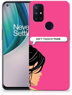 B2Ctelecom Smartphone hoesje OnePlus Nord N10 5G Back Case Siliconen Hoesje Woman Don't Touch My Phone