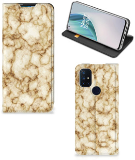 B2Ctelecom Smartphone Hoesje OnePlus Nord N10 5G Book Cover Marmer Goud