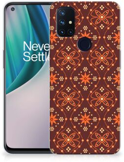 B2Ctelecom Smartphone hoesje OnePlus Nord N10 5G Leuk Case Batik Brown