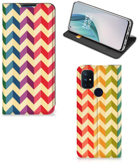 B2Ctelecom Smartphone Hoesje OnePlus Nord N10 5G Leuk Telefoonhoesje Zigzag Color