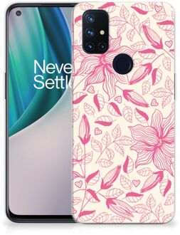 B2Ctelecom Smartphone hoesje OnePlus Nord N10 5G Silicone Case Roze Bloemen