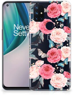 B2Ctelecom Smartphone hoesje OnePlus Nord N10 5G Telefoontas Butterfly Roses