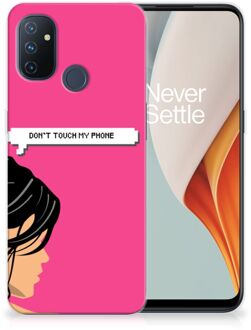 B2Ctelecom Smartphone hoesje OnePlus Nord N100 Back Case Siliconen Hoesje Woman Don't Touch My Phone