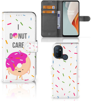 B2Ctelecom Smartphone Hoesje OnePlus Nord N100 Bookcase met Quotes Donut Cadeautjes voor Meisjes