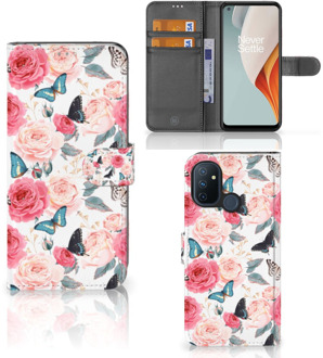 B2Ctelecom Smartphone Hoesje OnePlus Nord N100 Flipcase Cadeautjes voor Moederdag Butterfly Roses