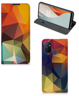 B2Ctelecom Smartphone Hoesje OnePlus Nord N100 Leuk Book Case Polygon Color