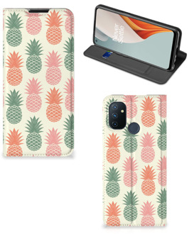 B2Ctelecom Smartphone Hoesje OnePlus Nord N100 Leuk Bookcase Ananas