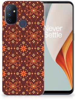 B2Ctelecom Smartphone hoesje OnePlus Nord N100 Leuk Case Batik Brown