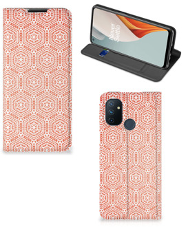 B2Ctelecom Smartphone Hoesje OnePlus Nord N100 Mobiel Hoesje Pattern Orange