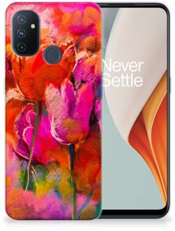 B2Ctelecom Smartphone hoesje OnePlus Nord N100 Silicone Case Tulips