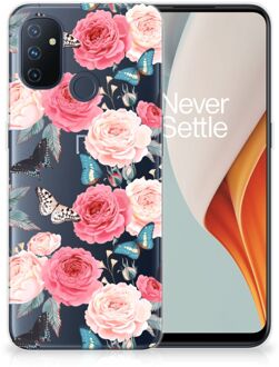 B2Ctelecom Smartphone hoesje OnePlus Nord N100 Telefoontas Butterfly Roses