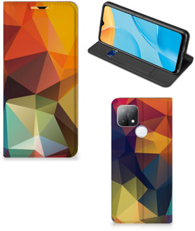 B2Ctelecom Smartphone Hoesje OPPO A15 Leuk Book Case Polygon Color