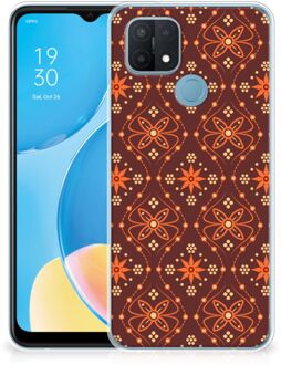 B2Ctelecom Smartphone hoesje OPPO A15 Leuk Case Batik Brown