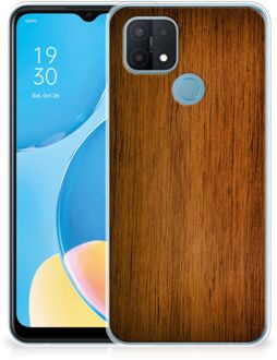 B2Ctelecom Smartphone hoesje OPPO A15 Leuk Case Super als Vaderdag Cadeaus Donker Hout