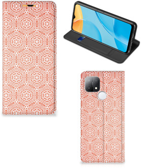 B2Ctelecom Smartphone Hoesje OPPO A15 Mobiel Hoesje Pattern Orange