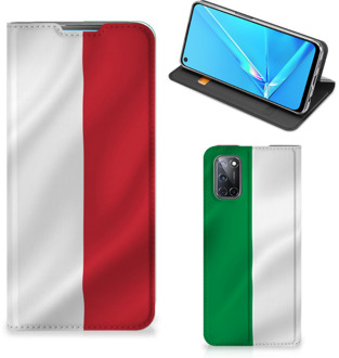 B2Ctelecom Smartphone Hoesje OPPO A52 | A72 Leuk Bookcase Italiaanse Vlag