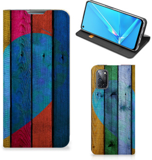 B2Ctelecom Smartphone Hoesje OPPO A52 | A72 Mobiel Bookcase Wood Heart