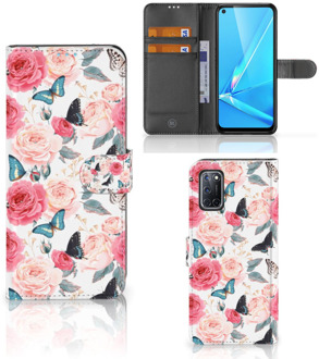 B2Ctelecom Smartphone Hoesje OPPO A72 | OPPO A52 Flipcase Cadeautjes voor Moederdag Butterfly Roses