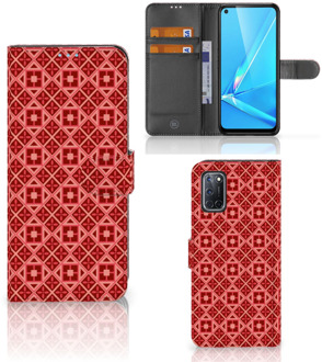 B2Ctelecom Smartphone Hoesje OPPO A72 | OPPO A52 Wallet Book Case Batik Red