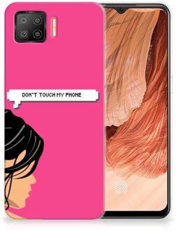 B2Ctelecom Smartphone hoesje OPPO A73 4G Back Case Siliconen Hoesje Woman Don't Touch My Phone