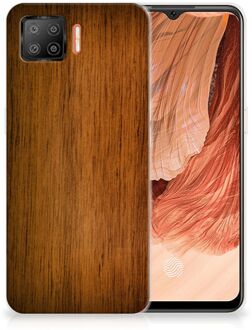 B2Ctelecom Smartphone hoesje OPPO A73 4G Leuk Case Super als Vaderdag Cadeaus Donker Hout