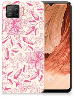 B2Ctelecom Smartphone hoesje OPPO A73 4G Silicone Case Roze Bloemen