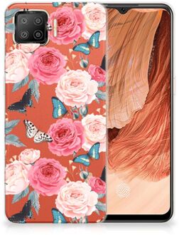 B2Ctelecom Smartphone hoesje OPPO A73 4G Telefoontas Butterfly Roses