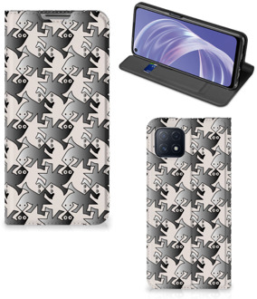 B2Ctelecom Smartphone Hoesje OPPO A73 5G Book Wallet Case Salamander Grey