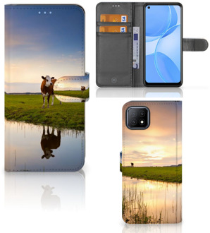 B2Ctelecom Smartphone Hoesje OPPO A73 5G Flip Case Koe