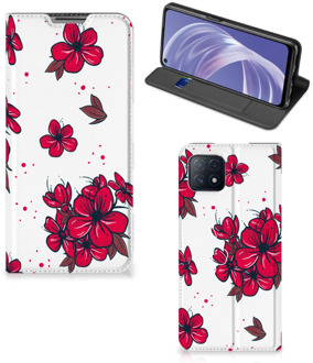 B2Ctelecom Smartphone Hoesje OPPO A73 5G Mobiel Cover Blossom Red