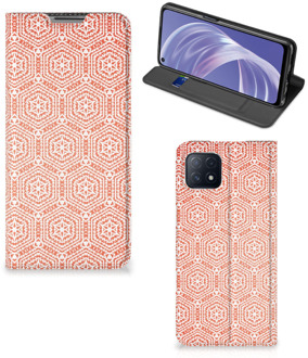 B2Ctelecom Smartphone Hoesje OPPO A73 5G Mobiel Hoesje Pattern Orange