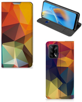 B2Ctelecom Smartphone Hoesje OPPO A74 4G Leuk Book Case Polygon Color