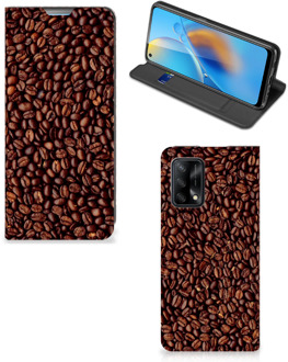 B2Ctelecom Smartphone Hoesje OPPO A74 4G Mobiel Case Koffiebonen