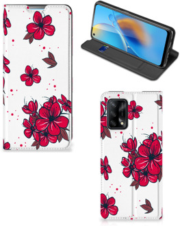 B2Ctelecom Smartphone Hoesje OPPO A74 4G Mobiel Cover Blossom Red