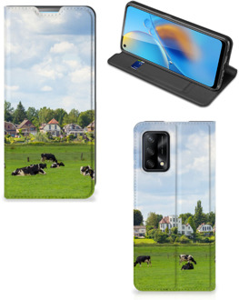 B2Ctelecom Smartphone Hoesje OPPO A74 4G Wallet Book Case Hollandse Koeien