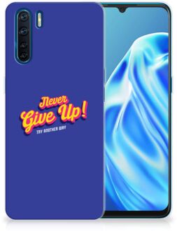 B2Ctelecom Smartphone hoesje OPPO A91 Backcase Siliconen Hoesje Never Give Up