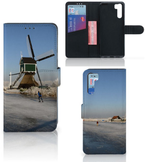 B2Ctelecom Smartphone Hoesje OPPO A91 | Reno3 Telefoonhoesje Tekst Schaatsers