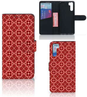 B2Ctelecom Smartphone Hoesje OPPO A91 | Reno3 Wallet Case Batik Red