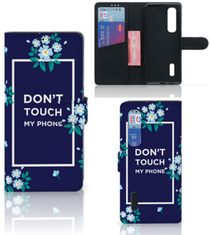 B2Ctelecom Smartphone Hoesje OPPO Find X2 Pro Telefoontasje Flowers Blue DTMP