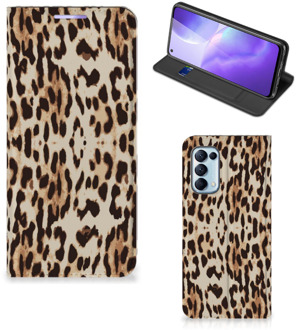 B2Ctelecom Smartphone Hoesje OPPO Find X3 Lite Book Cover Leopard