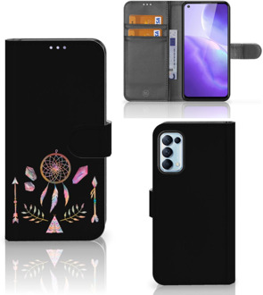 B2Ctelecom Smartphone Hoesje OPPO Find X3 Lite Book Style Case Boho Dreamcatcher